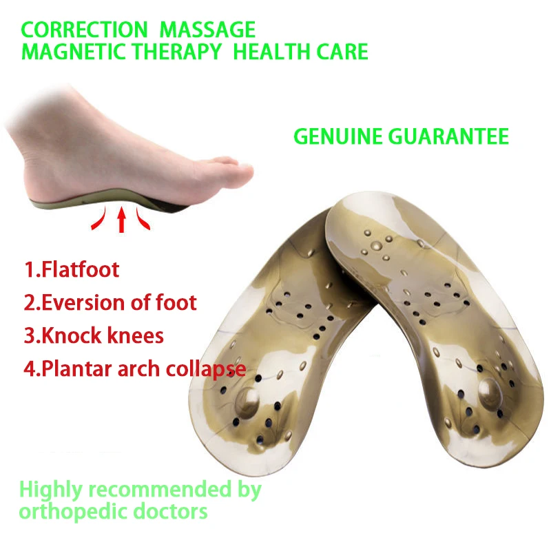 Premium Orthotic Gel Insoles Orthopedic Flat Foot Magnetic Therapy Sole Pad Shoes Insert Arch Support Pad Plantar Fasciitis