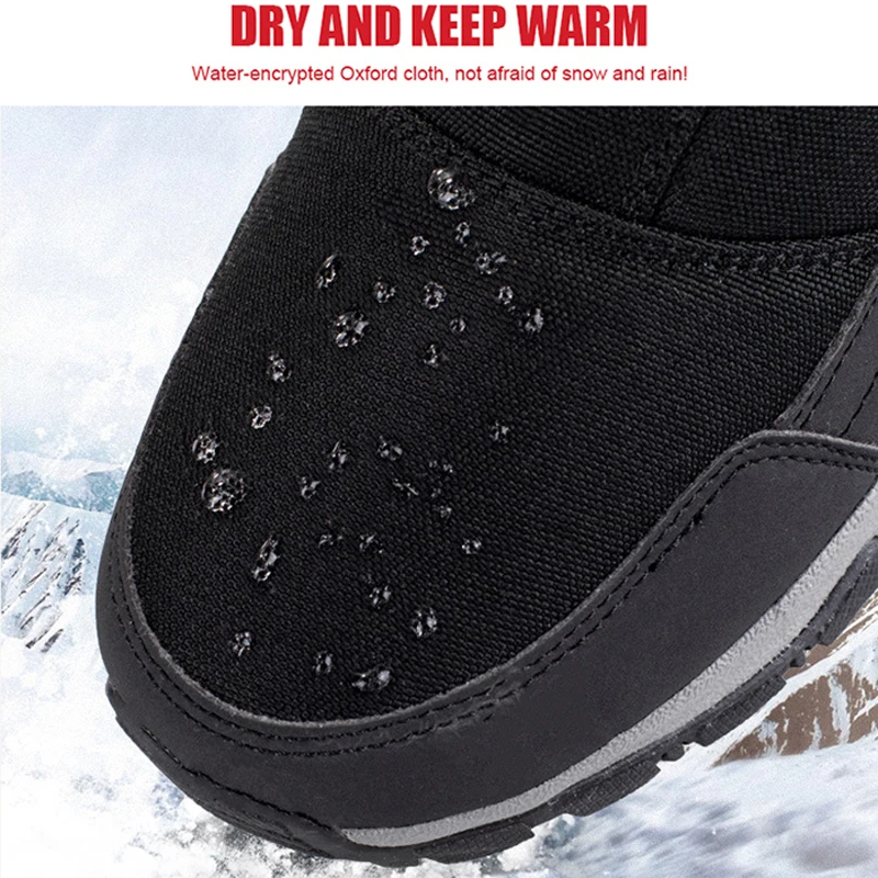 Men Boots 2023 Winter Shoes men Warm Snow Boots Mid-calf Men Winter Shoes Thick Plush 30% Wool Winter Boots Non-slip