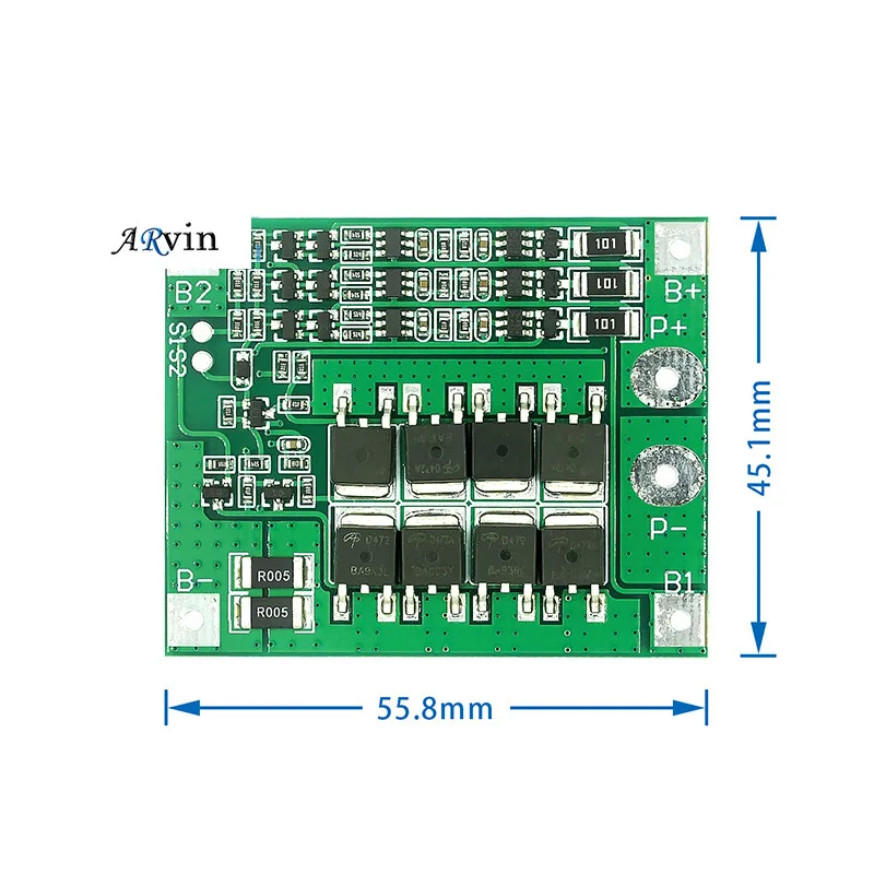 3 String 12V 25A 18650 Lithium Ion Battery Protection Board 11.1V 12.6V with Balanced Lithium Battery Protection Circuit Board