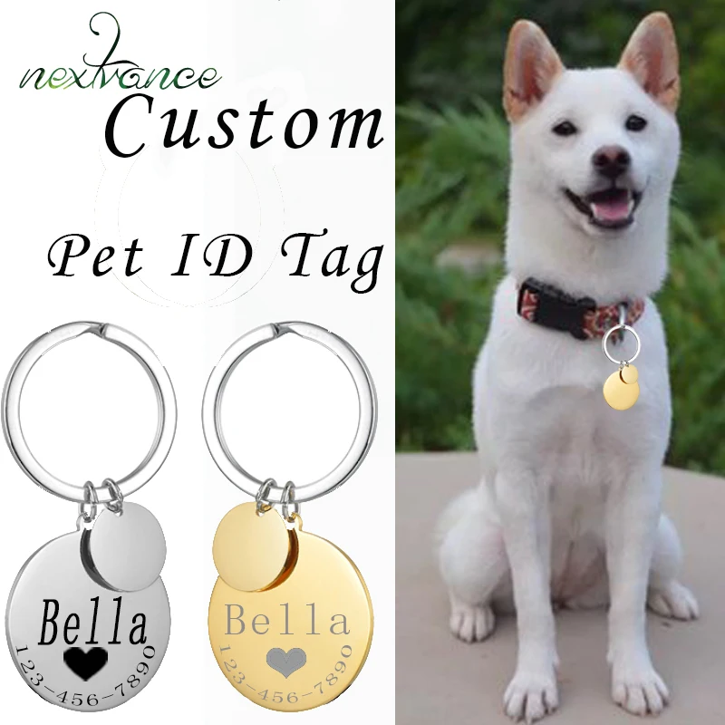 

Nextvance Pet ID Tag Custom Engraving Personalized Dog Collar Anti-lost Pet Name Pendant Necklace Collar Puppy Accessory