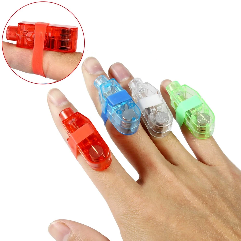 10pcs LED Finger Lights Finger Ring Glow Sticks for Kids Adults Bright Party Favors Party Supplies for Holiday Light up Toys