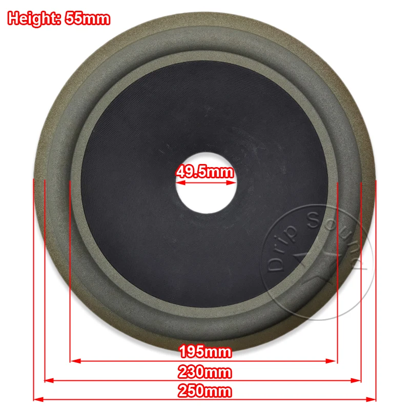 ل 10 "بوصة 250 مللي متر 49.5 مللي متر الأساسية المتكلم مخروط ورقة حوض مكبر الصوت طبل ورقة رغوة حافة البوق باس إصلاح أجزاء # 1