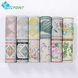 PVC Self-Adhesive Border Pattern Sticker Kid Room Bedroom Waistline Decorative Film Waterproof Kitchen Bathroom Tile Wall Paper