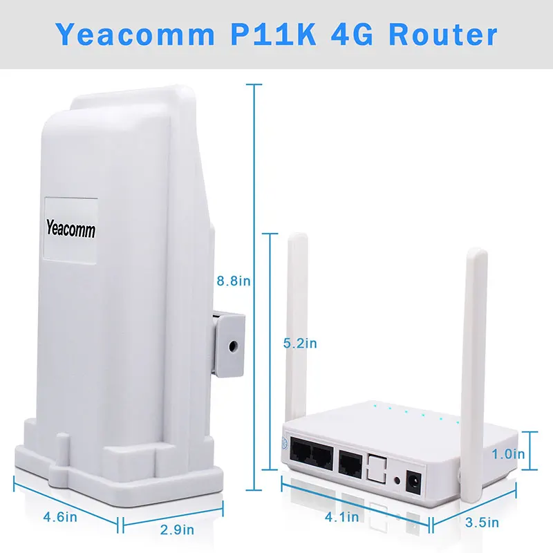 Yeacomm YF-P11K 4G CPE 와이파이 키트, 야외 LTE 라우터 및 실내 와이파이 AP