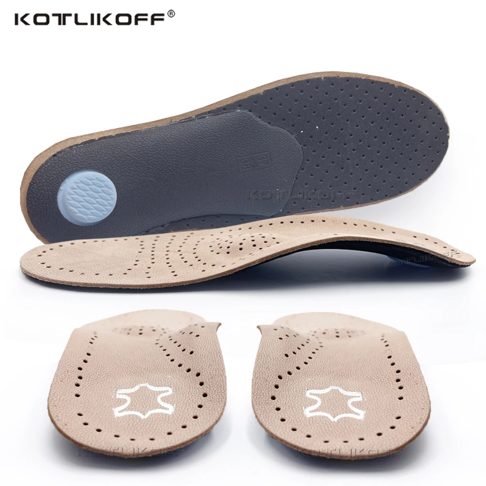 

KOTLIKOFF Orthopedic Insoles For Genuine Leather Orthotic Arch Support Inserts Sweat-Absorbent Breathable Flat Feet Shoes Soles