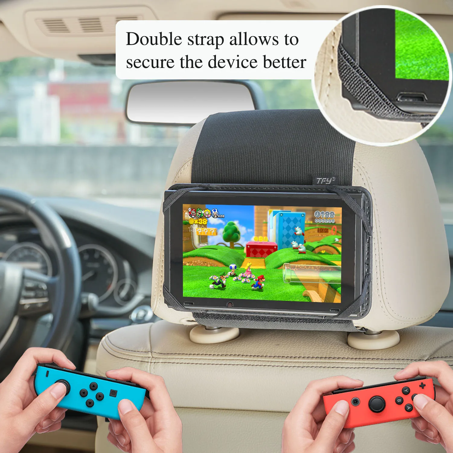 Switch Car Mount TFY Car Headrest Mount Holder Compatible with Nintendo Switch