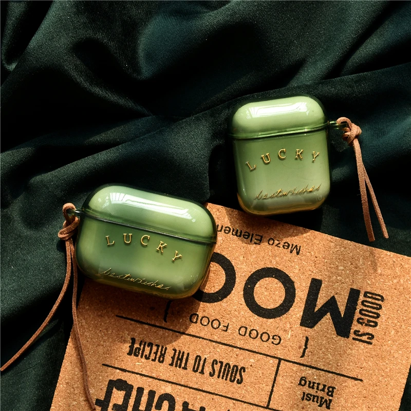 Sorte caso cabo para apple airpods pro2 caso fone de ouvido corda macio verde sem fio fones proteção capa para airpods 1 2 3 pro