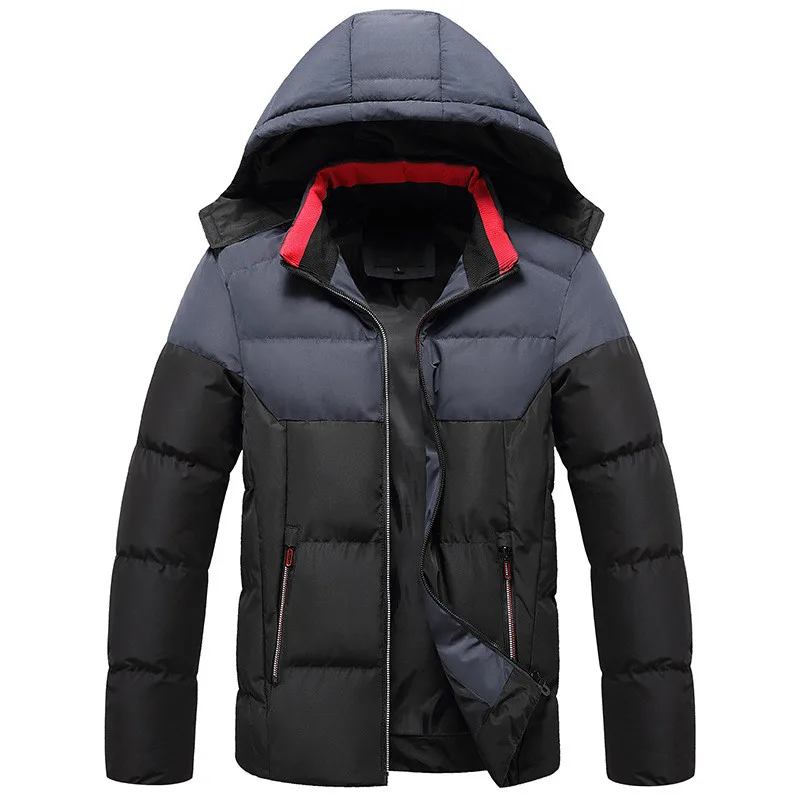 2021 New Hooded Winter Jacket Men Warm Thicken Windproof Hat Cotton Parkas Jacket Male Fashion Casual Hoodies Outwear Coats