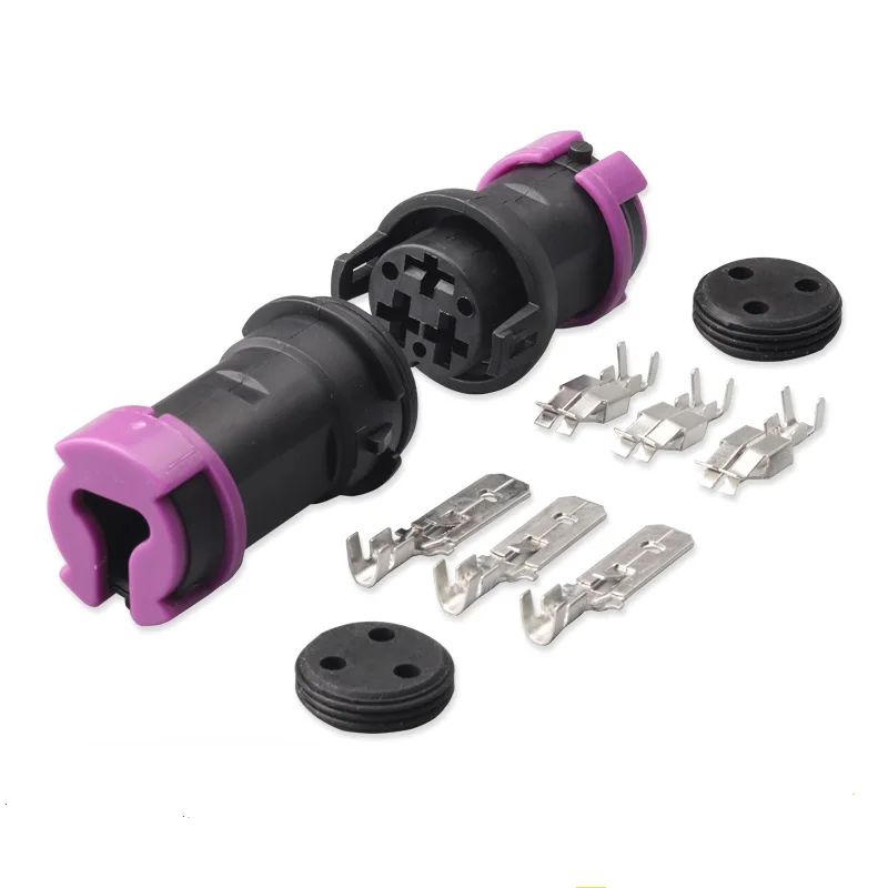 Free shipping 200 sets male female circular waterproof fog lamp plug TE 3 Pin way Connector 813972928 813972927