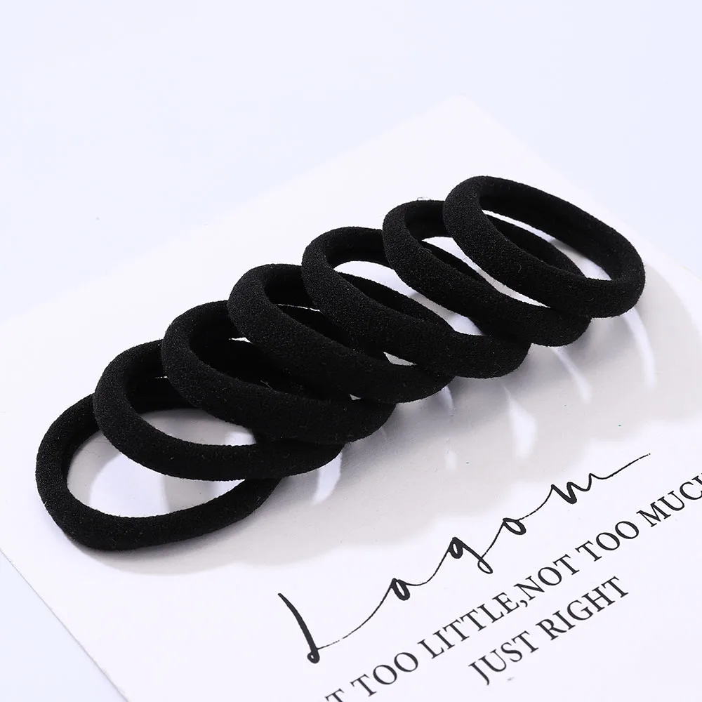 40pcs Seamless Towel Loop Hair Rope High Elasticity Black Rubber Bands Girl Hair Accessories Bundle Hair New Arrivals