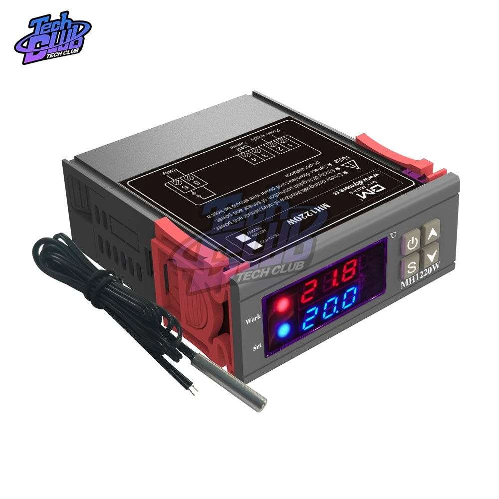 MH1210W DC12V-72V AC110-220V 10A regolatore termostato temperatura digitale controllo raffreddamento riscaldamento con sensore NTC