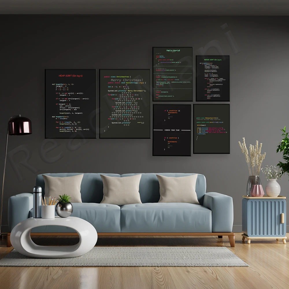 Programmer JHTML5 Python Java SQL Wall Painting Canvas Poster Printing Office Painting Home Living Room Decoration Painting