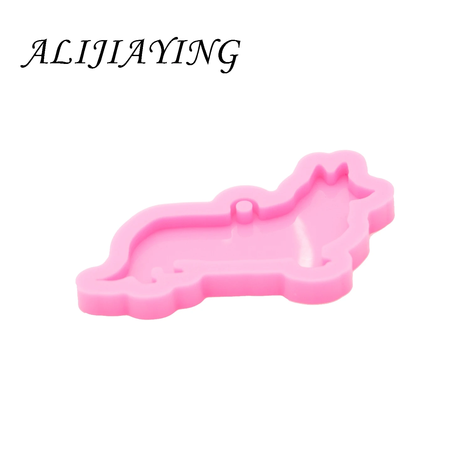 Shiny Silicone Corgi Mold for keychain pendant - Dog Pug Resin Crafting Mold - Diy Epoxy Resin Molds Jewelry Making DY0813