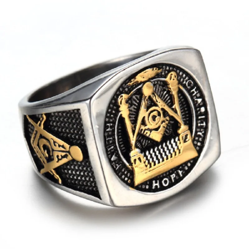 New Stainless Steel G Rings Men\'s Rings Vintage Masonic Rings Titanium Steel Gifts