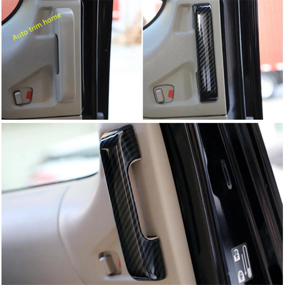 Lapetus Rear Door Pull Doorknob Handle Cover Trim Fit For Nissan NV200 / Evalia 2015 - 2019 Carbon Fiber ABS / Auto Accessories