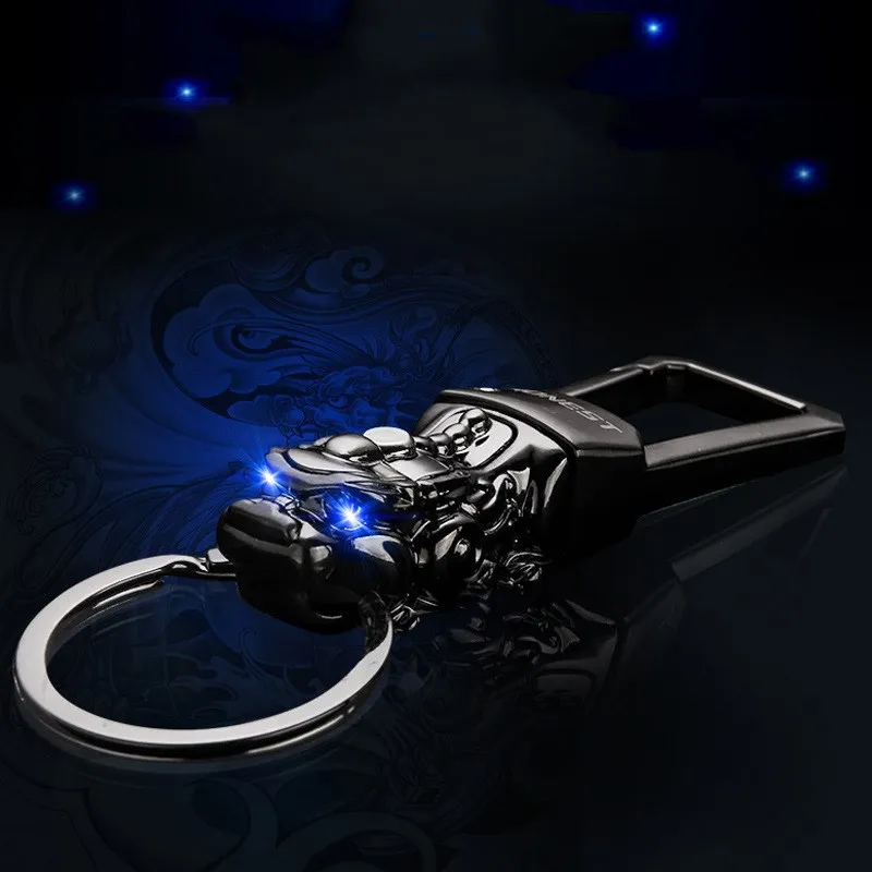 LED Light Chinese Brave Troops Model Car Keychain Key Ring Holder Key Chain Automobiles Styling Car Accessories Fashion Gift