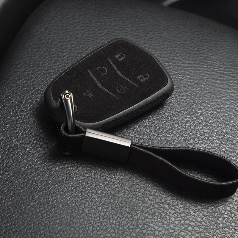 Car Genuine Leather Key Case Holder Shell For Cadillac ESV Escalade CTS XTS SRX ATS 2015 2016 2017 2018 CT5 XT5 XT6 Accessories