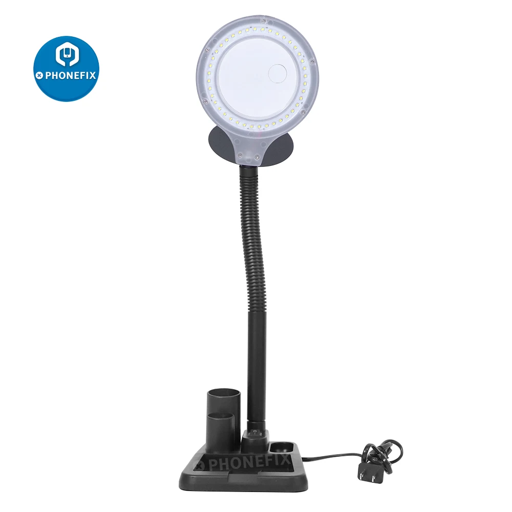 30W 40LED Illuminated Magnifier with 5X/10X LED Magnifying Glass Magnifier for Soldering Iron Repair/Table Lamp/Beauty Tool