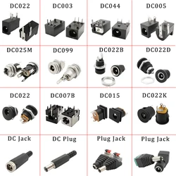 10Pcs/Lot DC Power Jack Female Connector 12V 5.5*2.1mm 3.5x1.3mm DC Male plug Charge socket Nut Panel Mount Adapter DC099/025M