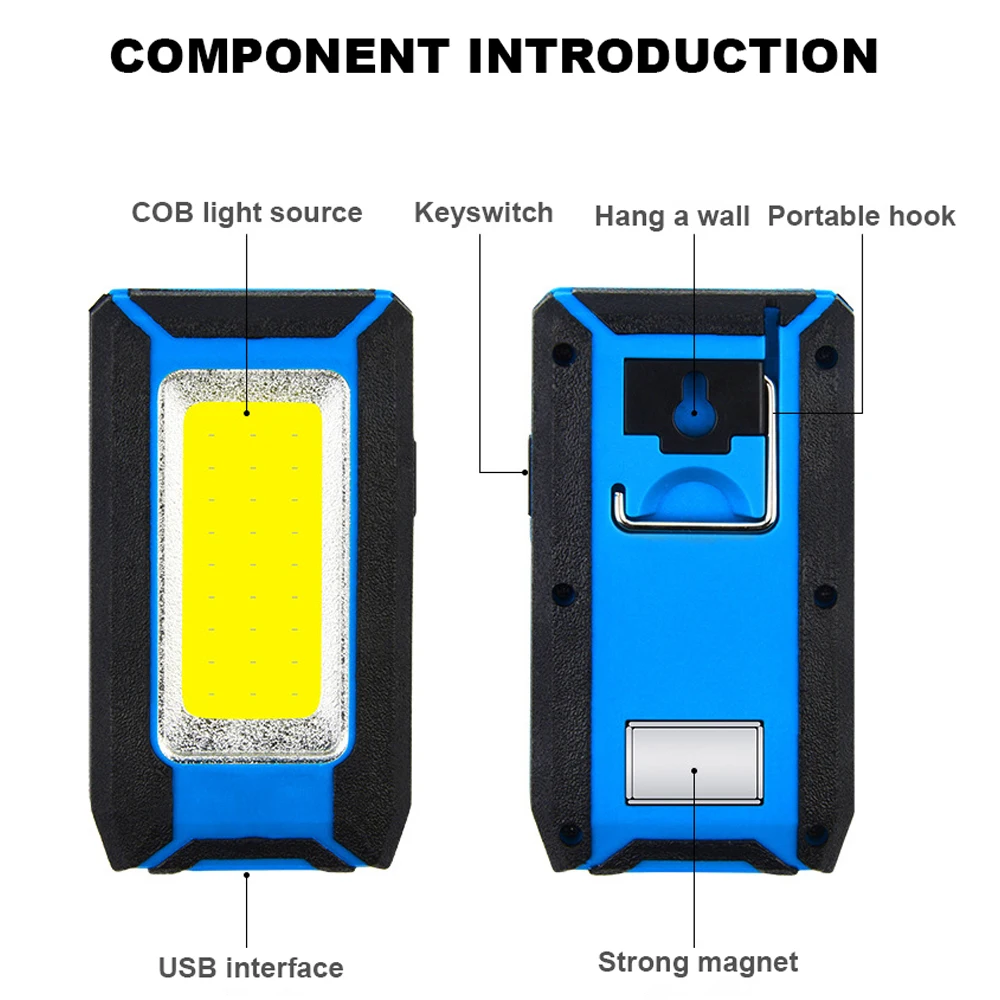 Imagem -02 - Acampamento ao ar Livre Led de Emergência Portátil à Prova Dágua Super Brilhante Luz Multifuncional Chamada para Ajuda Sos Flash Cob Luz 10000mah Capacidade de Longa Duração da Bateria Carregamento do Telefone Móvel