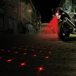 HAUSNN Motorbike Anti Collision Rear-end Motorcycle Laser Tail Fog Light Brake Parking Lamp Rearing Warning Light Car Styling