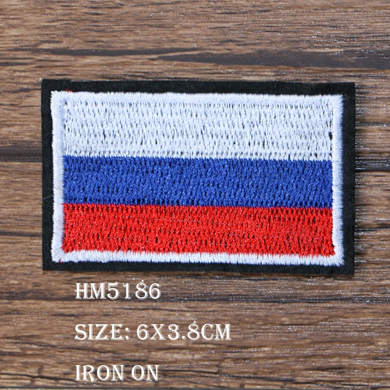 American German France Russia United Kingdom Flag Icon Embroidery Applique Patch For Clothes DIY Iron on Badges on the Backpack