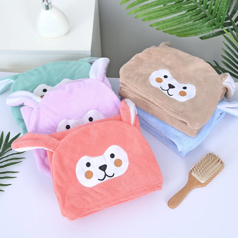 Baby Newborn Bath Towel Hooded Coral Fleece Water-absorbing Bathrobe Swaddle Bathe Towels Bathing Soft Blanket Cartoon Animals