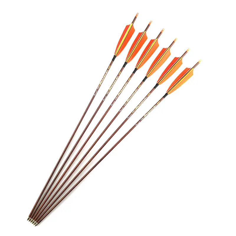 

Inals Archery Arrows Spine 400 500 600 ID6.2mm Shaft 5 Inch Turkey Feather Vanes Points for Compound Recurve Long Bow