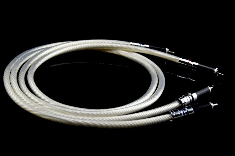 Silver-plated 2 RCA Cable High Quality Pure OCC Cover with Silver RCA Male to Male Cable