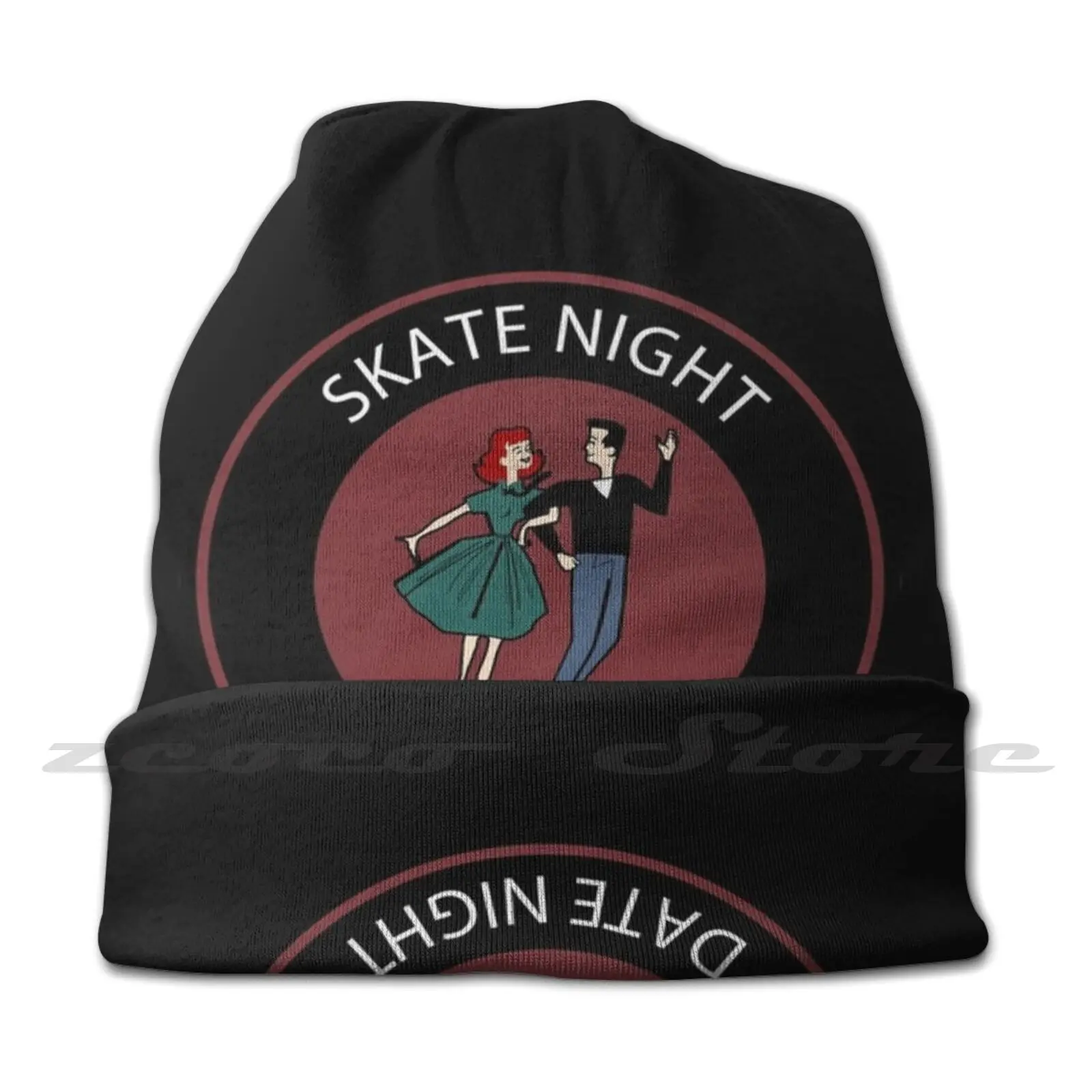 Vintage Skate Night Date Night Diy Pullover Cap Knit Hat Plus Size Keep Warm Elastic Soft Roller Skating Skating Roller Derby