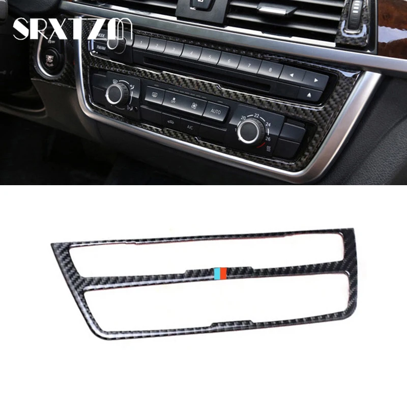 Carbon Fiber Strip Air Conditioning CD Panel Decorative Cover Trim Auto Interior Accessories Car Styling Sticker for BMW F30 F34