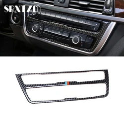 Carbon Fiber Strip Air Conditioning CD Panel Decorative Cover Trim Auto Interior Accessories Car Styling Sticker for BMW F30 F34