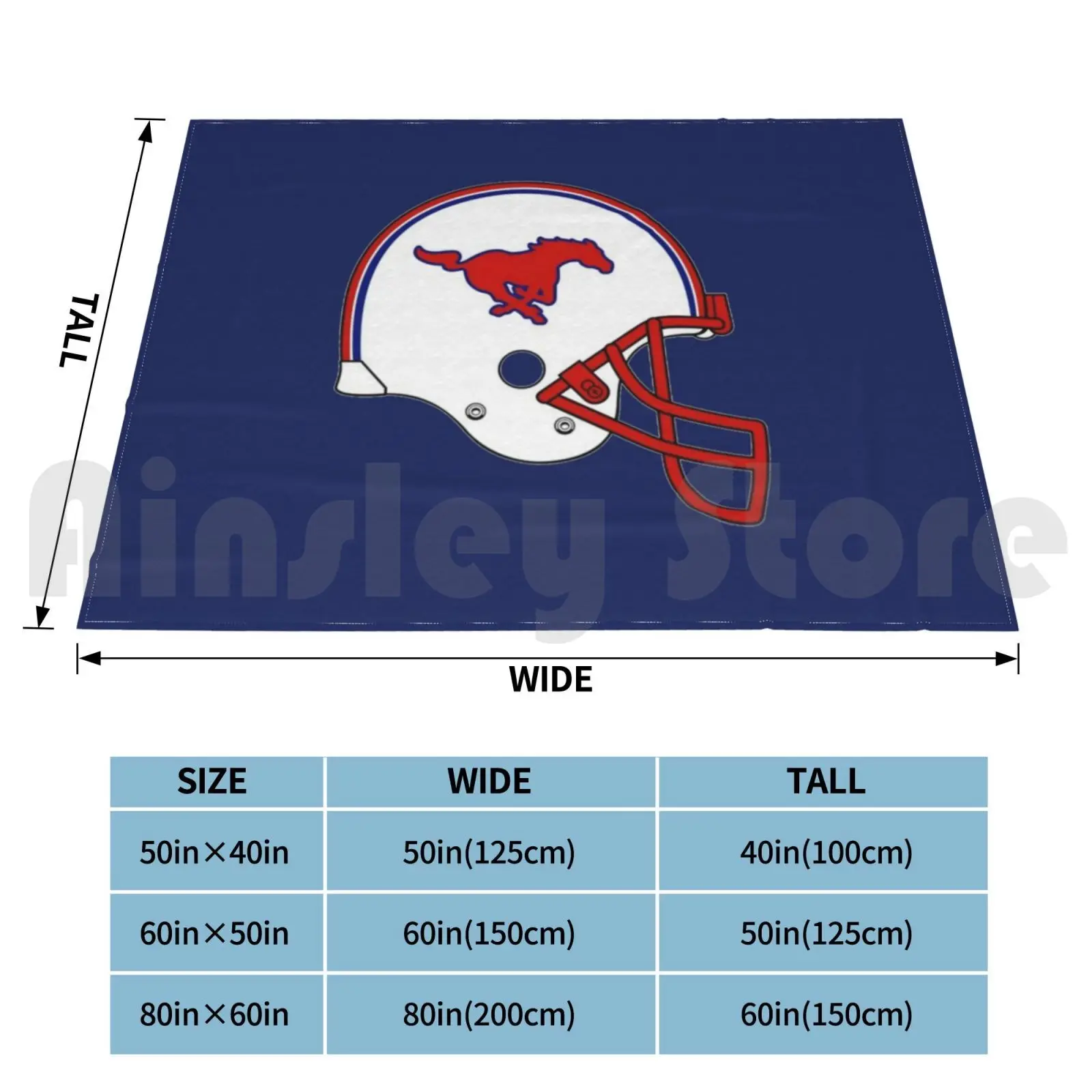 Smu Football Helmet Blanket Super Soft Warm Light Thin Smu Football Foot Ball Southern Methodist University South