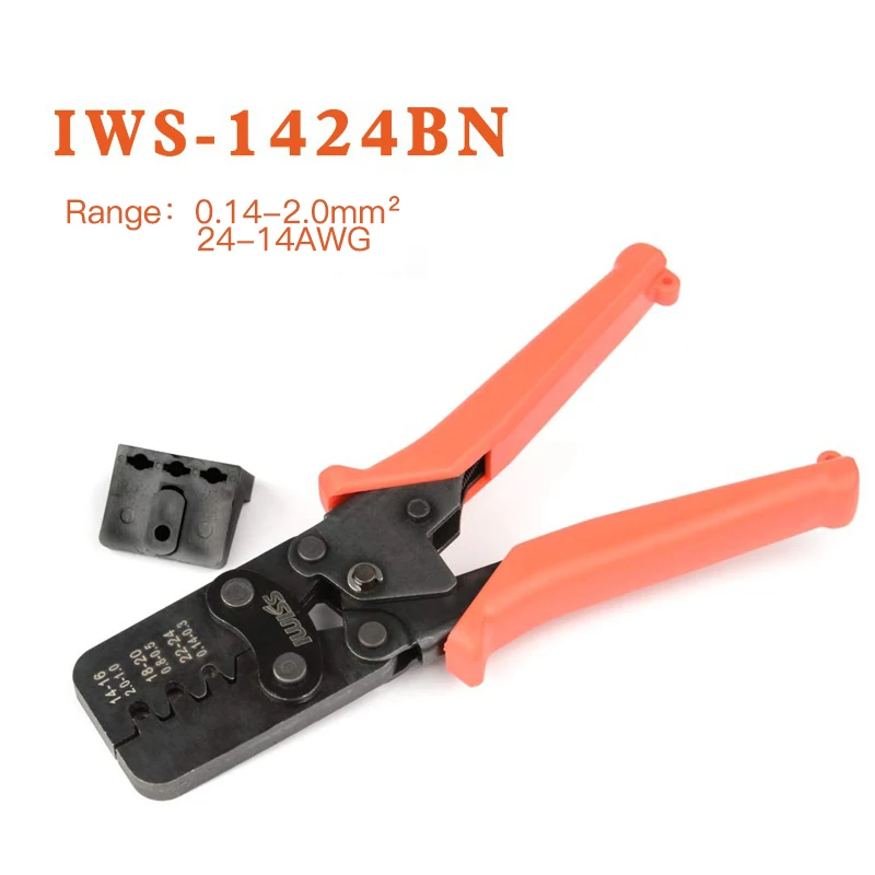 IWISS tool IWS-1424BN Labor-saving crimping pliers for DELPHI car waterproof connector Auto repair tool crimper range 0.14-2mm²