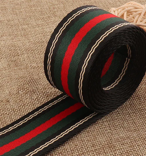 6 YARDS 38mm Striped Cotton Webbing Soft nylon Webbing buckle Poly Lanyard Webbing for handbag handle Belt Bag Purse