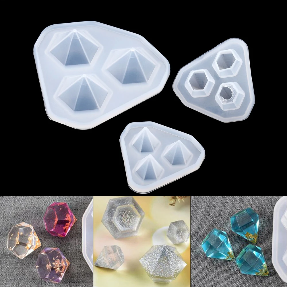 Diamond Pendant Silicone Mold Cutting Shape Epoxy Resin Mold For DIY Pendant Casting Soap Candle Art Crafts Jewelry Making