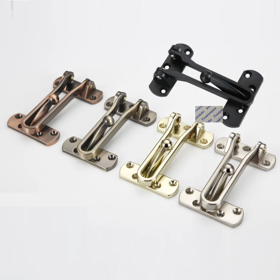 

10Pcs Swing Bar Door Guard Anti-theft Latch Intrusion Prevention Home Safety Hasp With Screw Gold Red Bronze Silver Matte Black