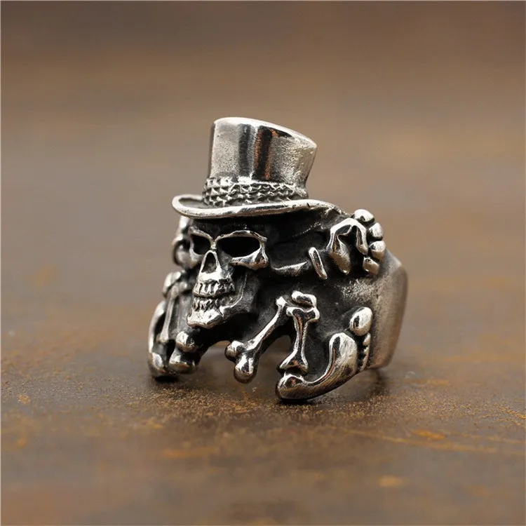 National standard 925 sterling silver Thai silver vintage American evil knight male index finger ring