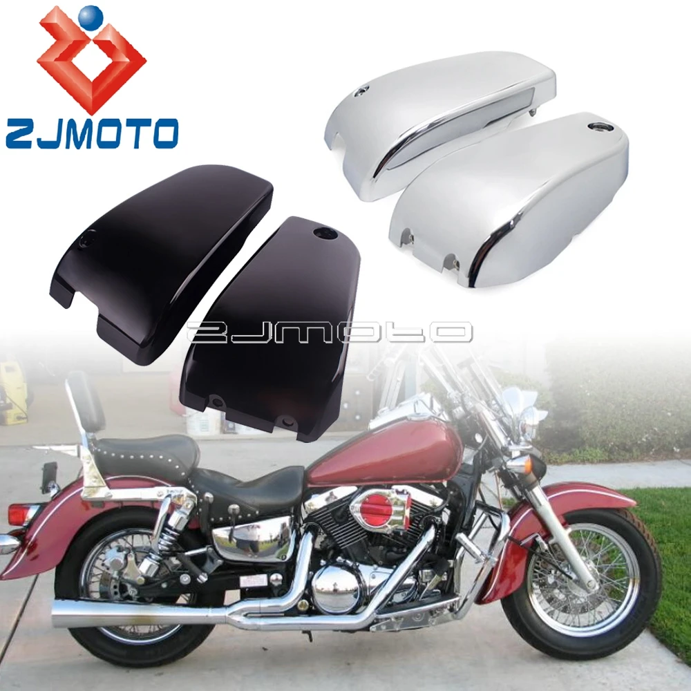 

1 Pair Chrome/Black Battery Side Fairing Cover Protection Guard ABS Plastic For Kawasaki Vulcan VN1500 1500 Classic Nomad