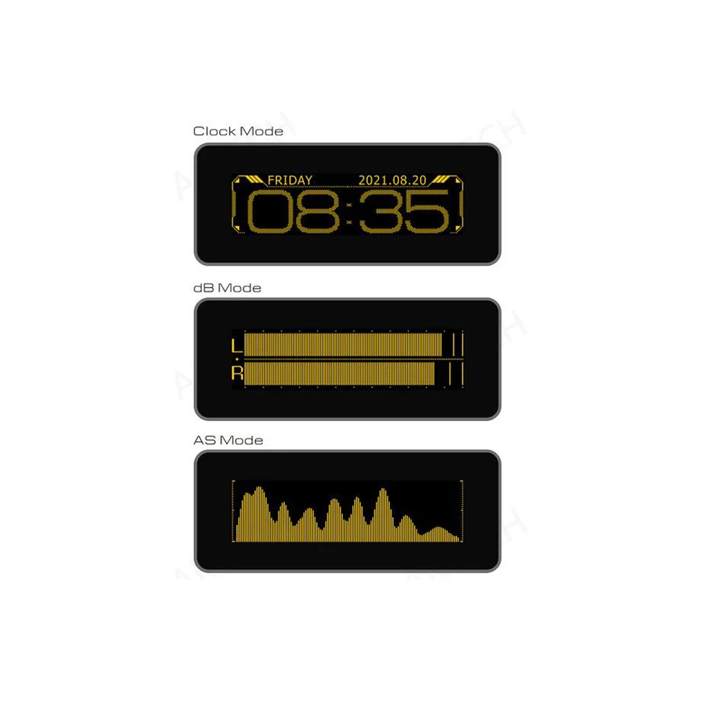 3.12 cal OLED muzyki spektrum wyświetlacz zegara z pilotem wskaźnik poziomu rytm analizator miernik VU do wzmacniacza mocy