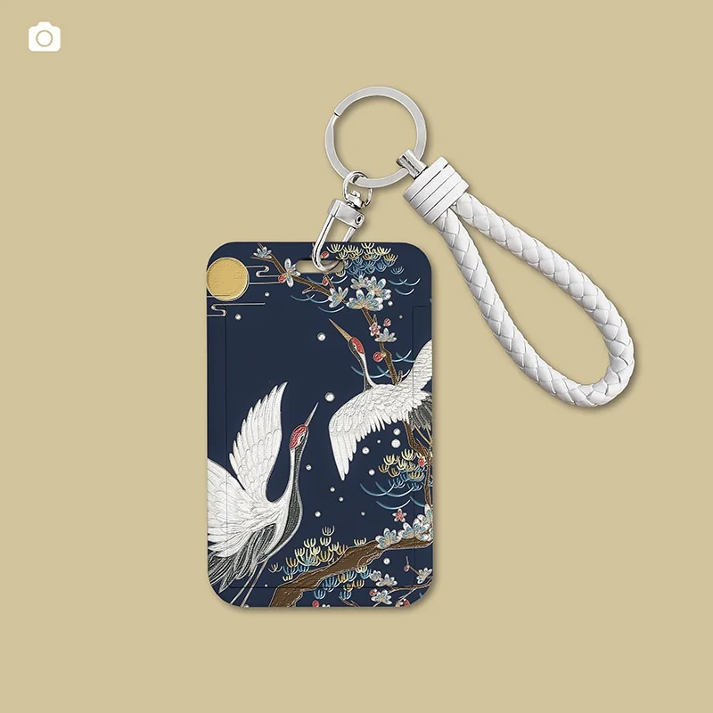 Chinese Style Flying Crane and Moon Card Sheath, Name Card, Credit Card, Student Card, Protective Cover, Photo Card Holder