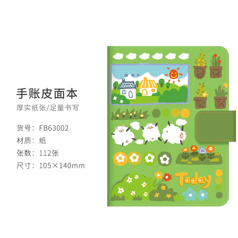 دفتر ملاحظات جلدي من جوانجبو, مفكرة مصنوعة من الجلد بتصميم كرتوني لطيف للفتيات ، مناسبة كدفتر ملاحظات للطلاب والتسجيل المكتبي ، مع مشبك مغناطيسي ، يمكن حملها