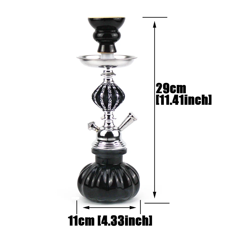 Glass Traditional Hookah Set with 2 Hose Ceramic Bowl Metal Charcoal Tongs Nargile Sheesha Chicha Cachimbas Classics Shisha