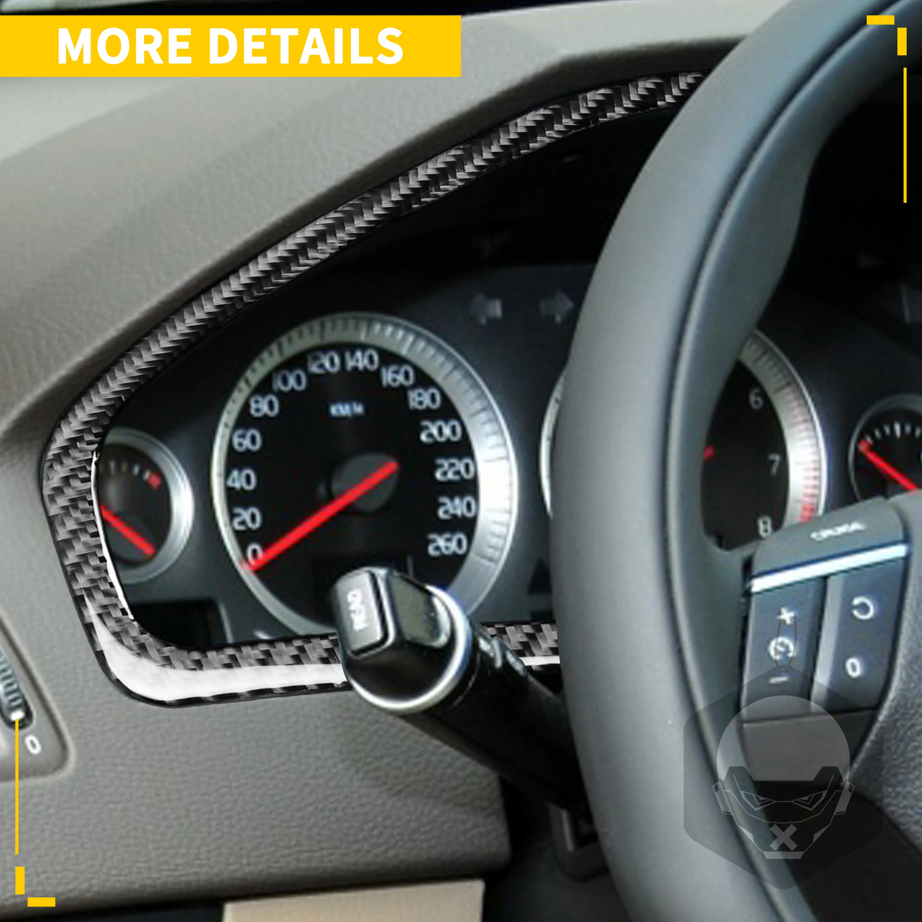 Carbon fiber For Volvo XC90 XC Classic 2003-2014 Instrument Pointer Meter Speedometer Frame Trim Soft Cover Interior Stickers