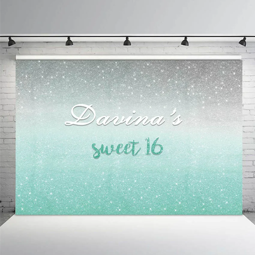 

Mehofoto Bow Knot Blue Girls Sweet 16 Birthday Party Backdrop Dessert Table Banner Photo Studio Booth Decoration Background