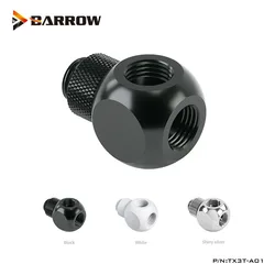 Barrow-Accesorios de adaptador giratorio 360 para ordenador, refrigeración por agua dividida, G1/4 