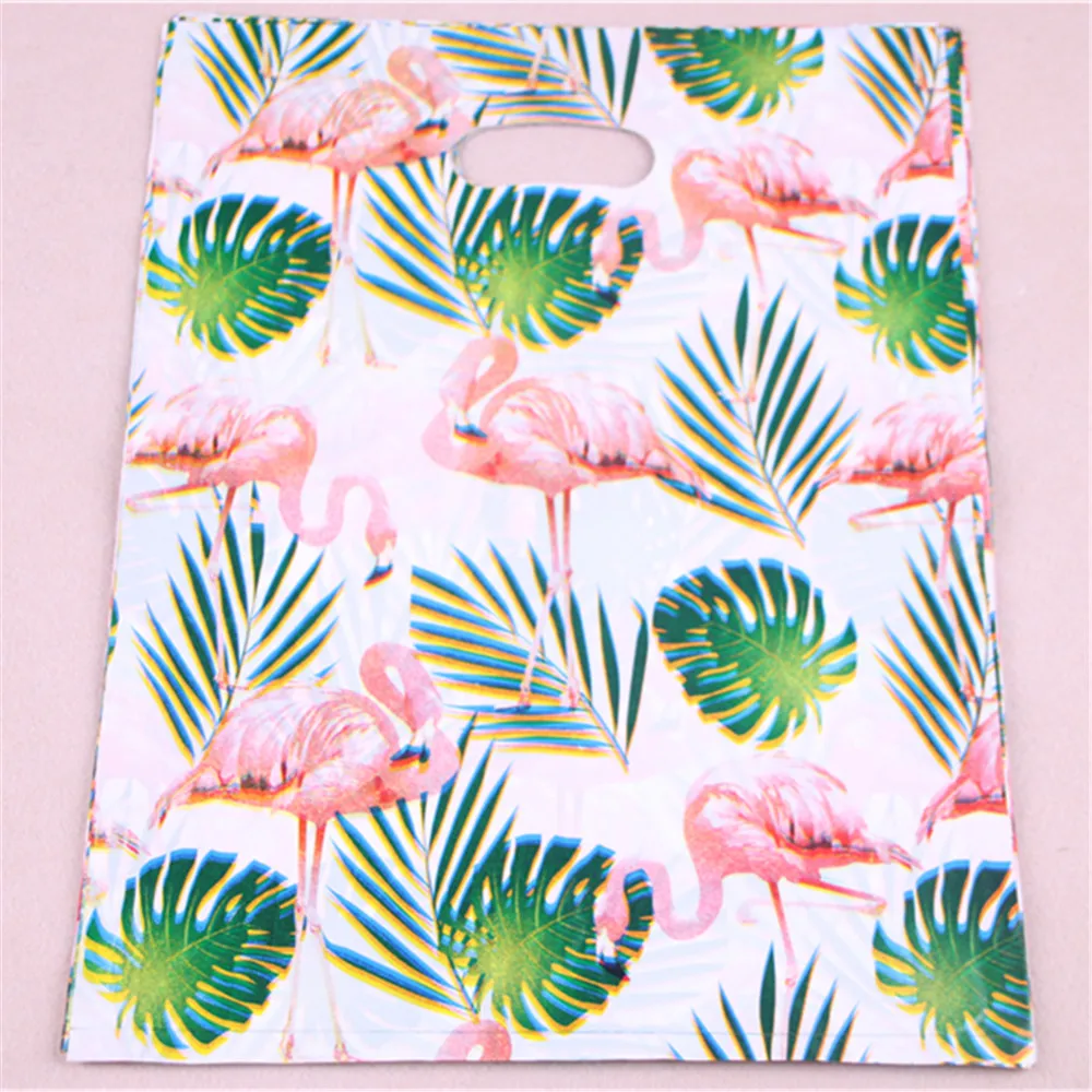 

Hot Sale 10pcs/lot Large Plastic Clothing Package Bags with Flamingo