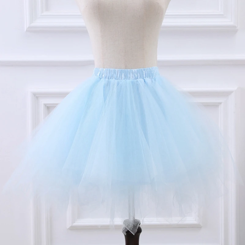 ในสต็อก Hard Tulle สั้น Tutu Lolita ชุด Petticoat Jupon Sous Robe Mariage Casamento Tutu Femme