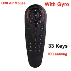 G30S 33 klucze 2.4G żyroskop wykrywanie pełnego klucza Air Mouse IR Learning asystent Google G30 S inteligentny pilot do box PK G20S