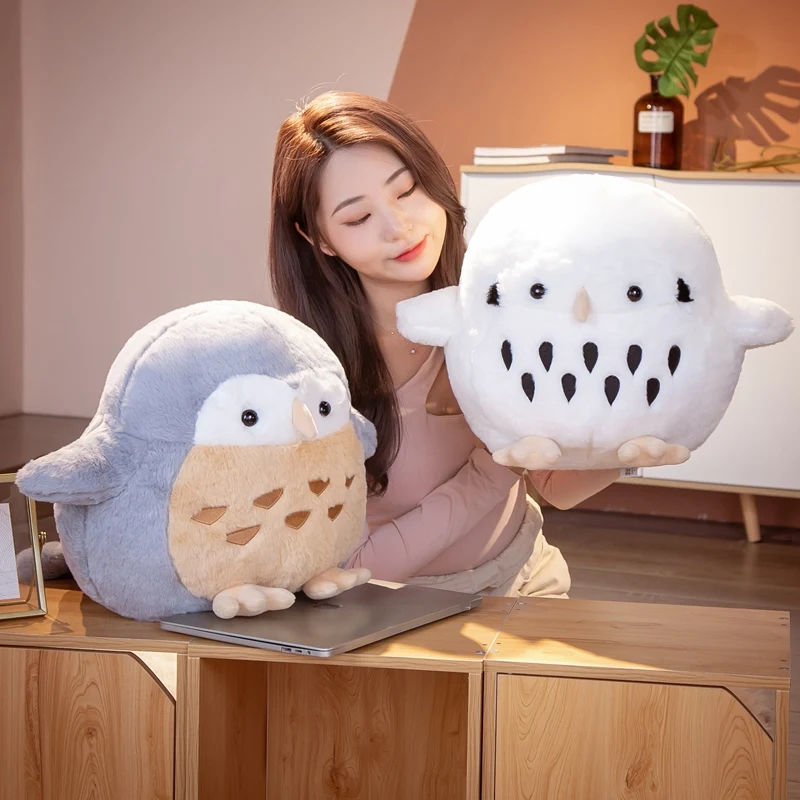 

Hot 38/45cm Simulation Plush Owl Sleeping Pillows Soft Stuffed Animals Eagle Cushion Sofa Decor Cartoon Bird Toys For Kids Gift